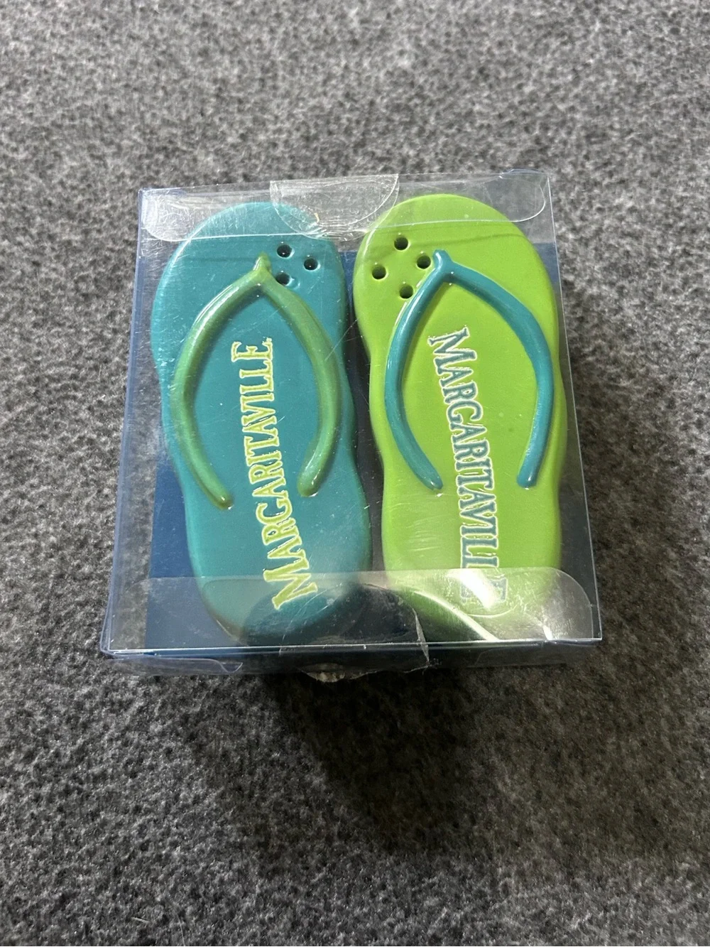 Margaritaville Flip Flop Salt & Pepper Shakers Set Ceramic Tropical Kitchen